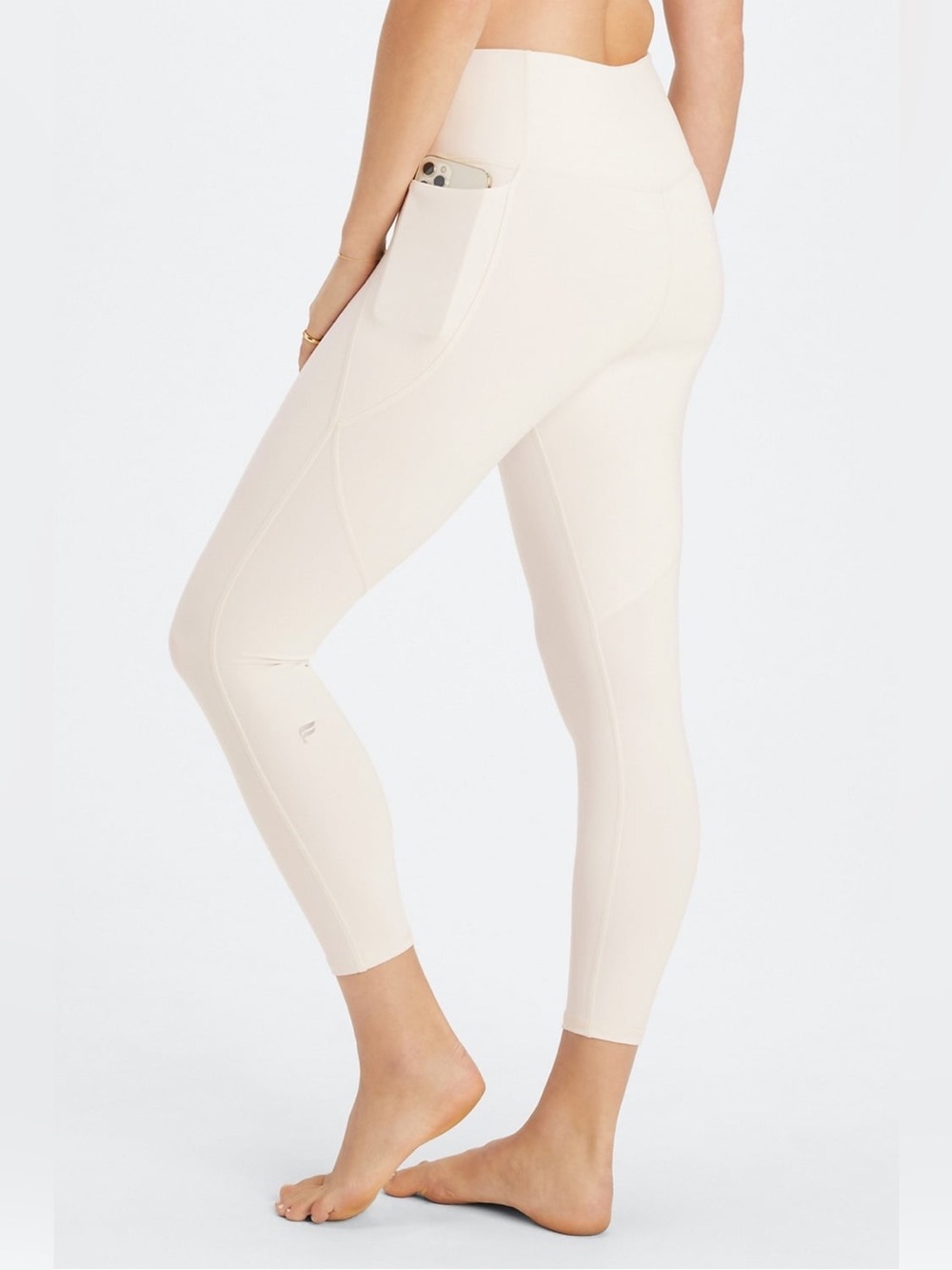 Fabletics Oasis PureLuxe High‎ Waisted Crossover 7/8 Leggings Cream Ivory Size L - Picture 2 of 6